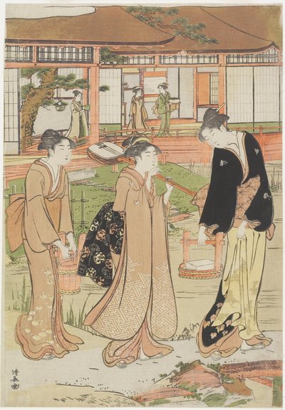 Picknick im Garten eines Daimyo, 1786 von Torii Kiyonaga